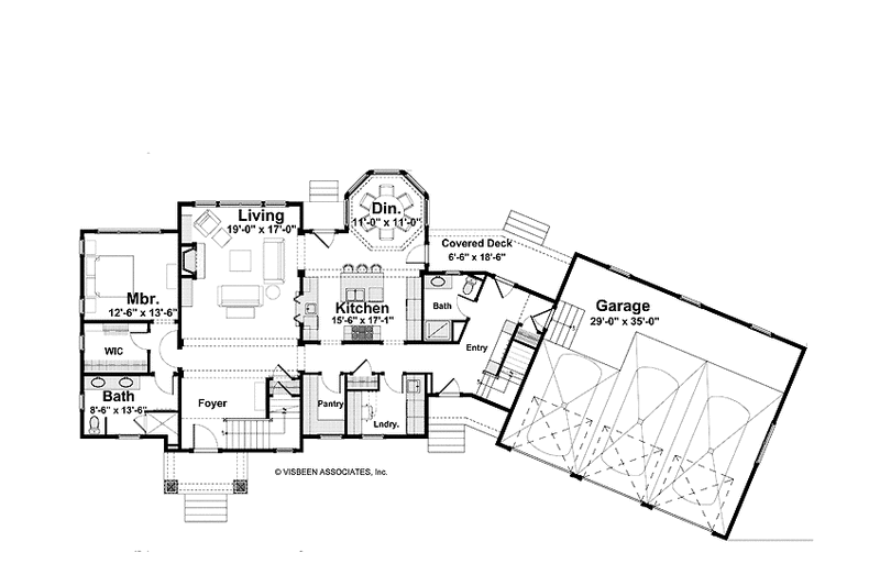 House Plan Design - Floor Plan - Main Floor for European House Plan #928-217 - 4 bed, 3 bath