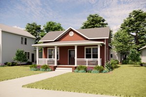 Exterior - Front Elevation for Craftsman House Plan #936-17 - 3 bed, 2 bath