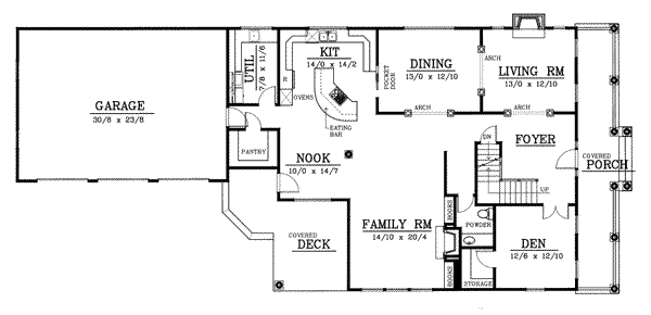 Colonial Floor Plan - Main Floor Plan #101-206