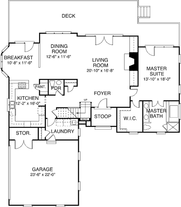 House Plan Design - Traditional Floor Plan - Main Floor Plan #453-122