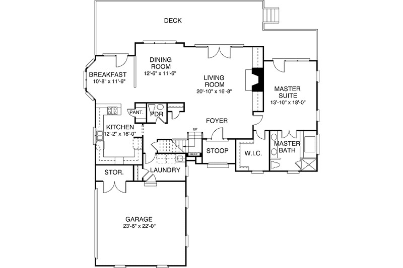 Dream House Plan - Floor Plan - Main Floor for Traditional House Plan #453-122 - 3 bed, 2.5 bath
