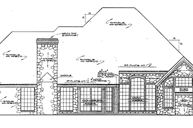 Dream House Plan - Exterior - Rear Elevation for European House Plan #310-1176 - 4 bed, 3.5 bath
