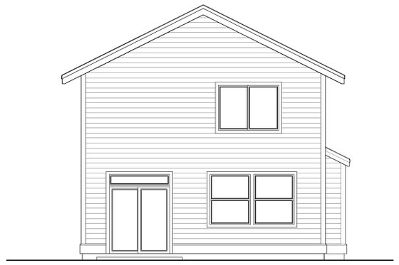 Exterior - Rear Elevation for Craftsman House Plan #53-652 - 4 bed, 2.5 bath