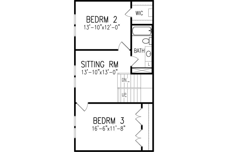 Home Plan - Floor Plan - Upper Floor for Country House Plan #406-9646 - 3 bed, 2.5 bath