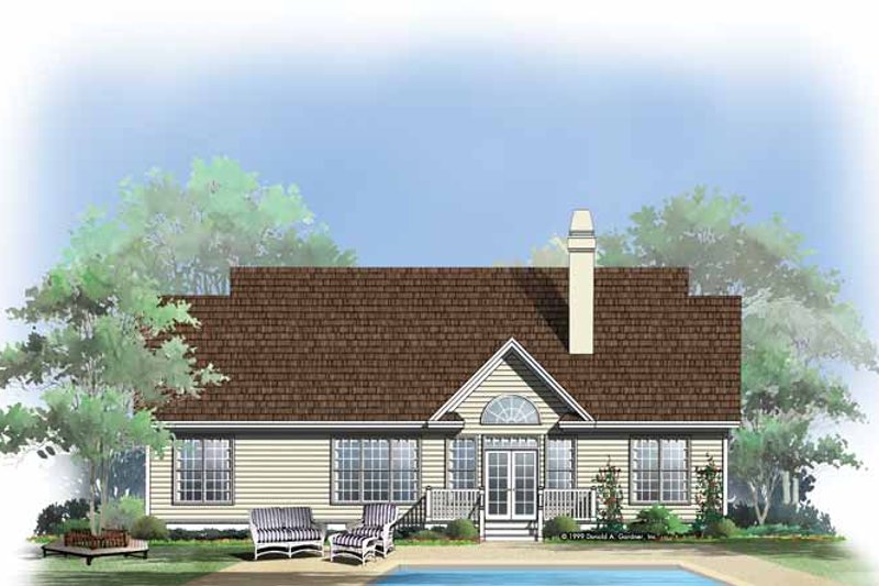 House Plan Design - Exterior - Rear Elevation for Country House Plan #929-429 - 3 bed, 2 bath