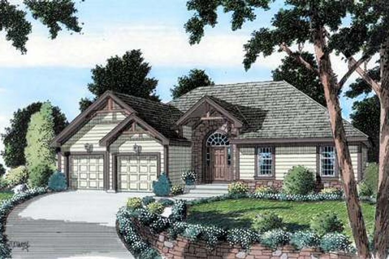 Exterior - Front Elevation 2 for Traditional House Plan #312-159 - 3 bed, 2 bath