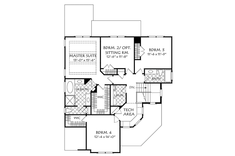 Dream House Plan - Floor Plan - Upper Floor for European House Plan #927-979 - 5 bed, 3 bath