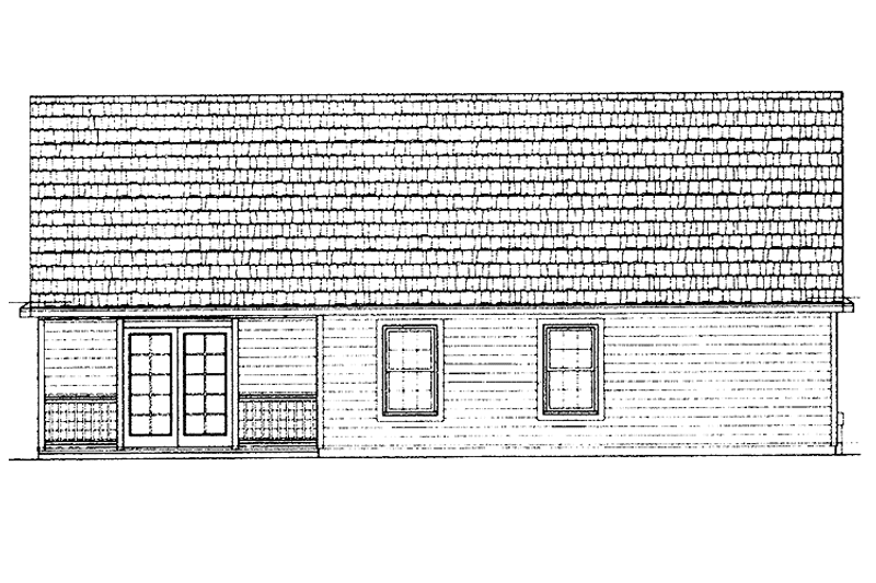 Dream House Plan - Exterior - Rear Elevation for Ranch House Plan #72-1014 - 3 bed, 3 bath