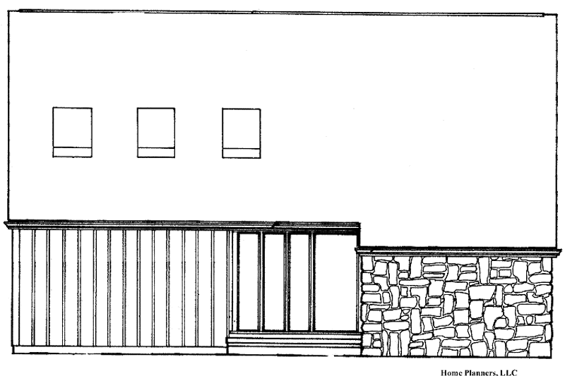 Architectural House Design - Exterior - Rear Elevation for Contemporary House Plan #72-1059 - 3 bed, 2 bath