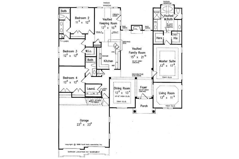 Mediterranean Style House Plan - 4 Beds 3 Baths 2416 Sq/Ft Plan #927 ...