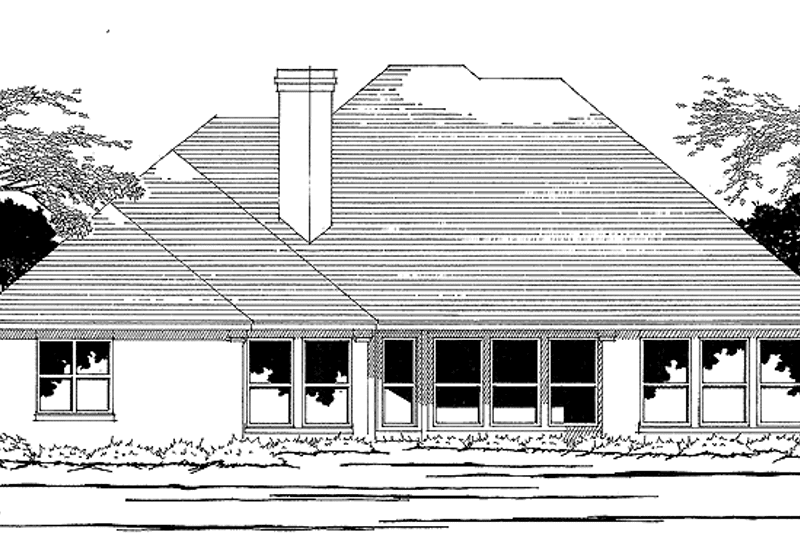Home Plan - Exterior - Rear Elevation for European House Plan #472-91 - 4 bed, 3.5 bath