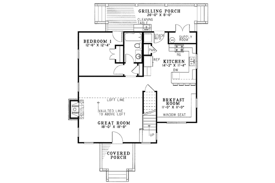 Floor Plan - Main Floor for European House Plan #17-2964 - 4 bed, 3.5 bath