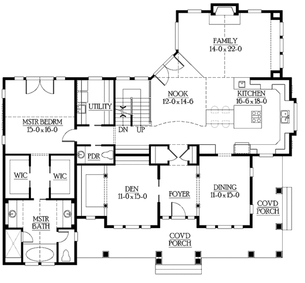 Craftsman Floor Plan - Main Floor Plan #132-468