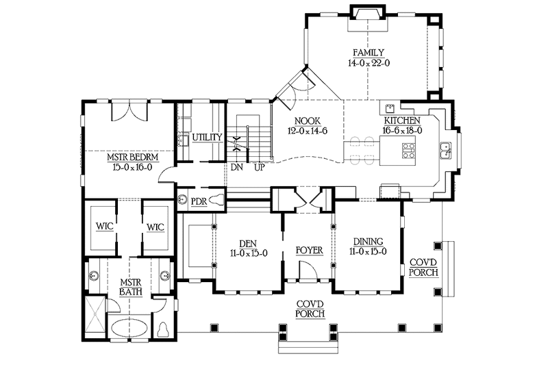 Dream House Plan - Floor Plan - Main Floor for Craftsman House Plan #132-468 - 3 bed, 2.5 bath