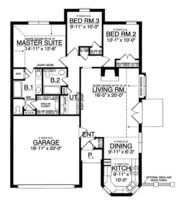 Dream House Plan - Ranch Floor Plan - Main Floor Plan #40-454