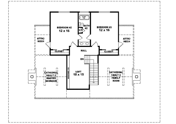 Country Floor Plan - Upper Floor Plan #81-493