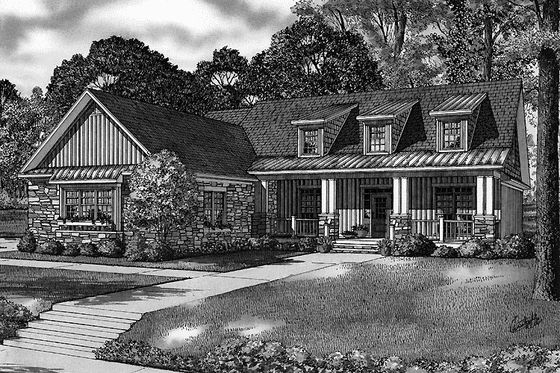 Exterior - Front Elevation 3 for Craftsman House Plan #17-2679 - 3 bed, 2.5 bath