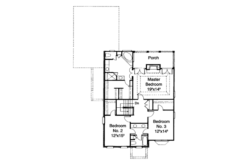 Home Plan - Floor Plan - Upper Floor for Classical House Plan #429-167 - 3 bed, 2.5 bath