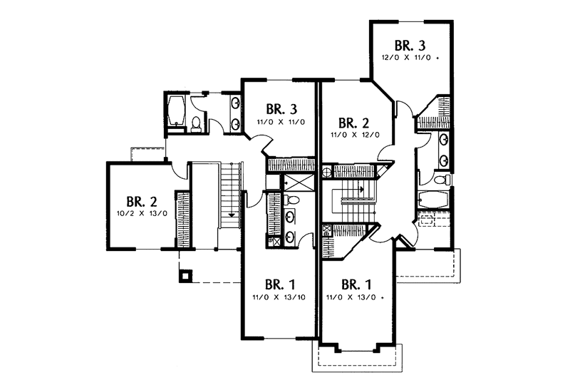 Architectural House Design - Floor Plan - Upper Floor for Traditional House Plan #48-754 - 6 bed, 3 bath