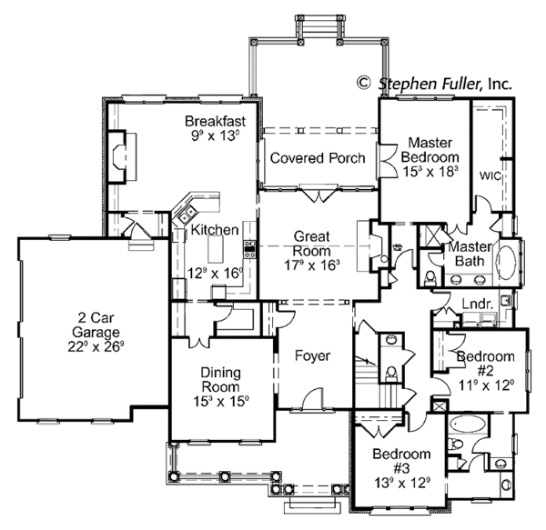 Dream House Plan - Colonial Floor Plan - Main Floor Plan #429-393