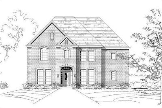 Exterior - Front Elevation for Colonial House Plan #411-346 - 4 bed, 3.5 bath