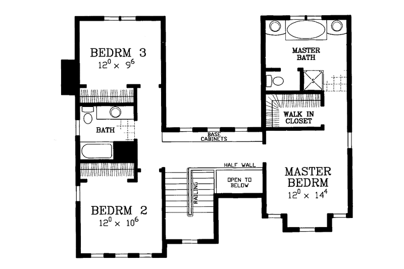 Dream House Plan - Floor Plan - Upper Floor for Prairie House Plan #72-1127 - 3 bed, 2.5 bath