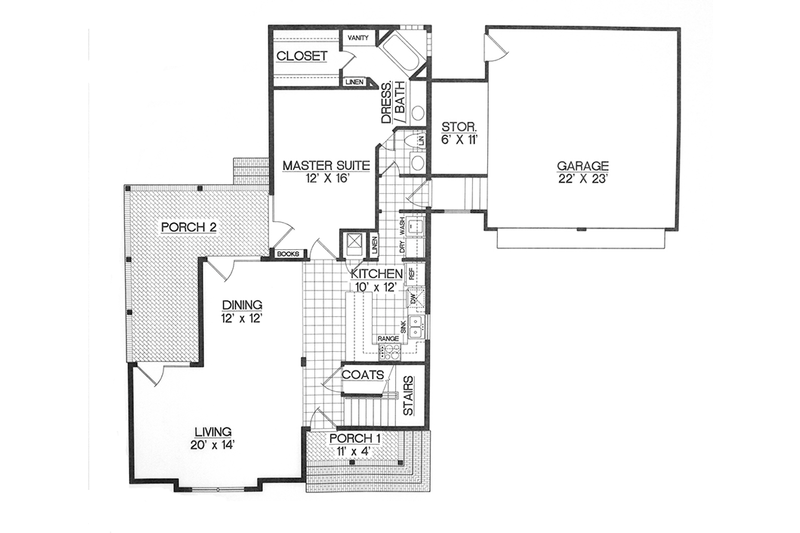 Home Plan - Floor Plan - Main Floor for Country House Plan #45-399 - 4 bed, 3 bath