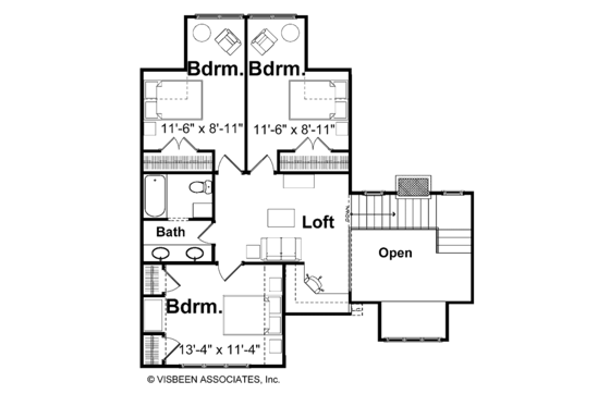 Floor Plan - Upper Floor for Country House Plan #928-47 - 4 bed, 2.5 bath