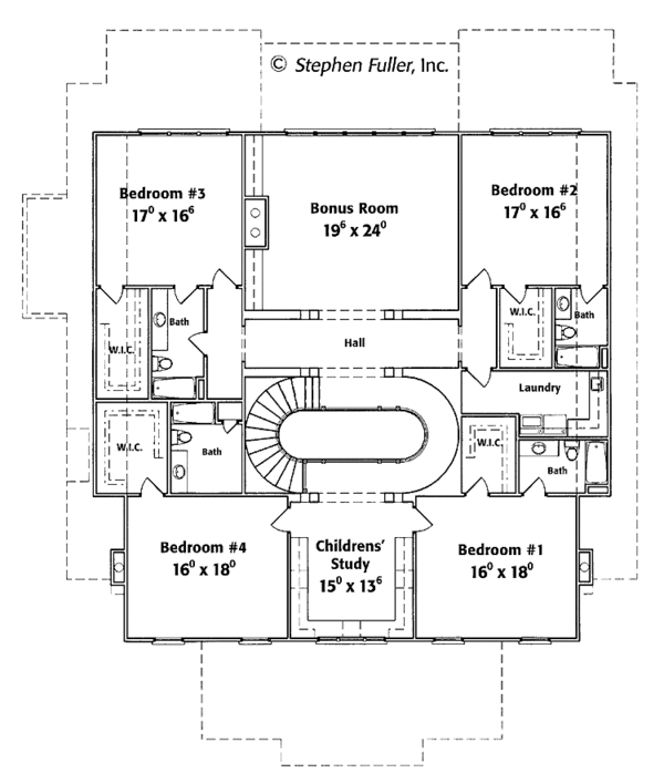 House Design - Colonial Floor Plan - Upper Floor Plan #429-352