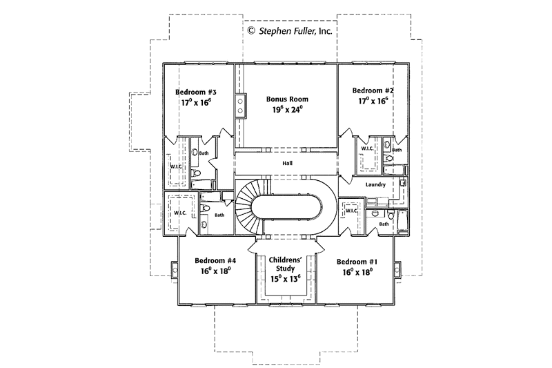 Architectural House Design - Floor Plan - Upper Floor for Colonial House Plan #429-352 - 5 bed, 5.5 bath