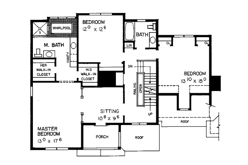 House Blueprint - Floor Plan - Upper Floor for Victorian House Plan #72-896 - 4 bed, 3.5 bath