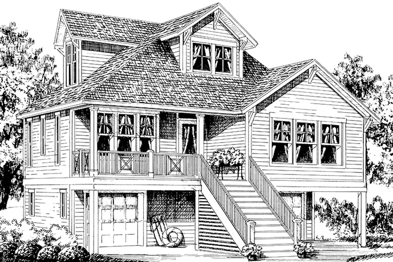 Architectural House Design - Country Exterior - Front Elevation Plan #991-4