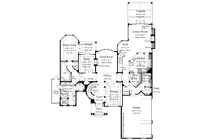 Floor Plan - Main Floor for Mediterranean House Plan #930-275 - 4 bed, 4.5 bath