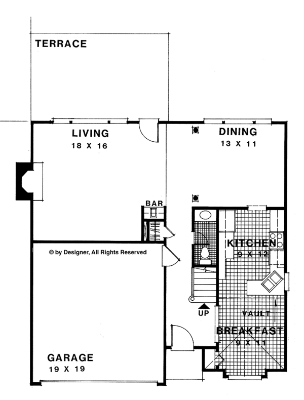 Home Plan - Traditional Floor Plan - Main Floor Plan #56-663