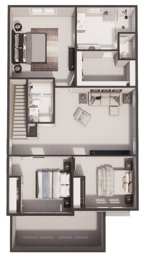 House Design - Floor Plan - Upper Floor 1 for Craftsman House Plan #51-1515 - 3 bed, 2.5 bath