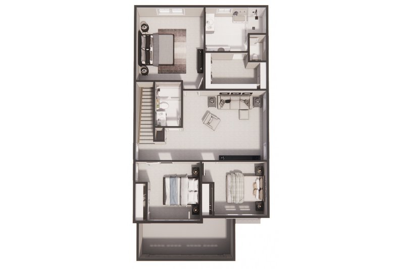 House Design - Floor Plan - Upper Floor 1 for Craftsman House Plan #51-1515 - 3 bed, 2.5 bath
