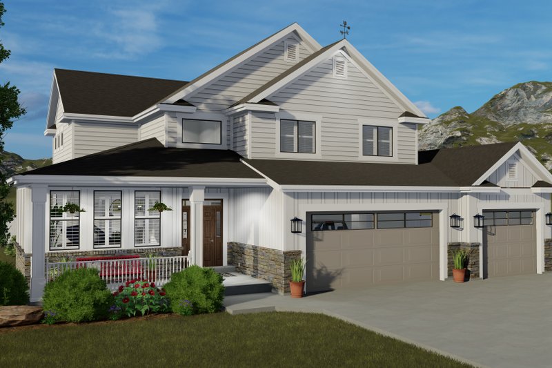 House Plan Design - Exterior - Front Elevation 3 for Craftsman House Plan #1060-65 - 3 bed, 2.5 bath