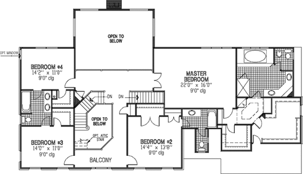 Home Plan - Classical Floor Plan - Upper Floor Plan #953-61