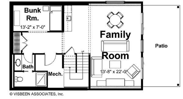 Architectural House Design - Traditional Floor Plan - Lower Floor Plan #928-109