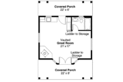 Country Style House Plan - 1 Beds 1 Baths 414 Sq/Ft Plan #124-1086 