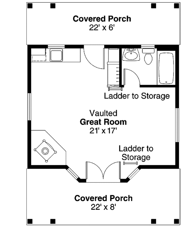 Architectural House Design - Country Floor Plan - Main Floor Plan #124-1086