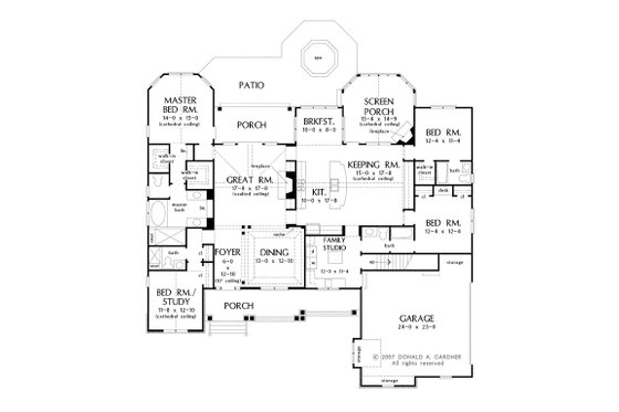 Floor Plan - Main Floor for Craftsman House Plan #929-905 - 4 bed, 4 bath