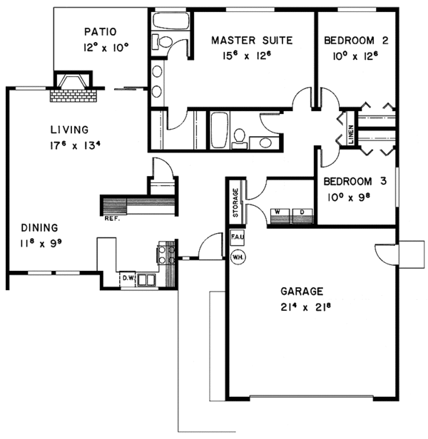 House Plan Design - Craftsman Floor Plan - Main Floor Plan #60-883