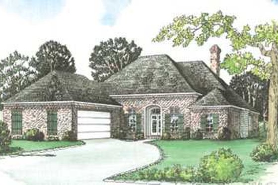 Exterior - Front Elevation for European House Plan #15-147 - 4 bed, 3 bath