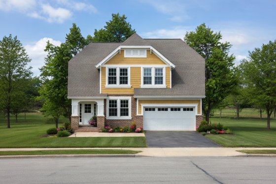 Exterior - Front Elevation for Bungalow House Plan #20-1232 - 3 bed, 2.5 bath