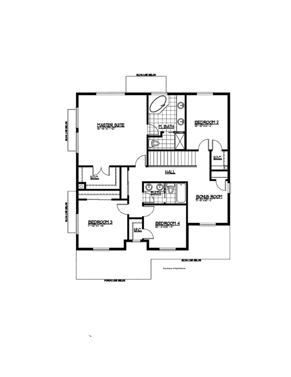 House Plan Design - Craftsman Floor Plan - Upper Floor Plan #569-21