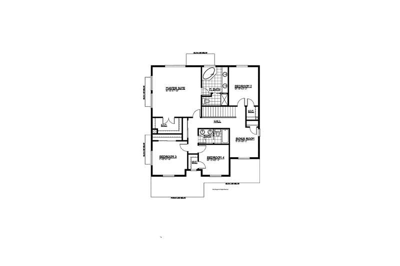 Home Plan - Floor Plan - Upper Floor for Craftsman House Plan #569-21 - 4 bed, 2.5 bath