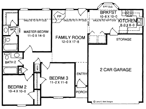 House Plan Design - Ranch Floor Plan - Main Floor Plan #952-190
