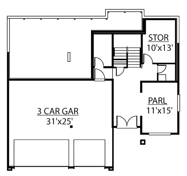 Craftsman Floor Plan - Lower Floor Plan #951-18