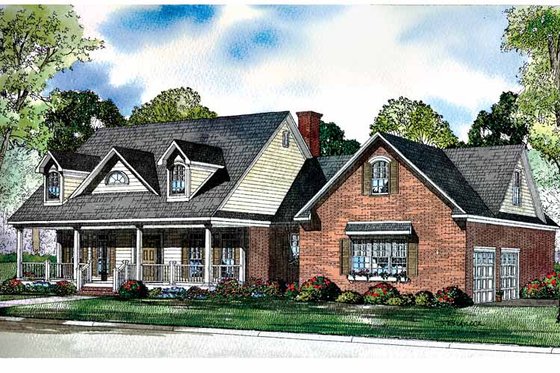 Exterior - Front Elevation 3 for Country House Plan #17-3117 - 5 bed, 4.5 bath